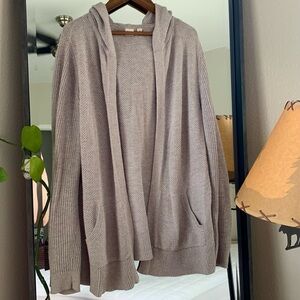 Gap grey cotton hooded cardigan